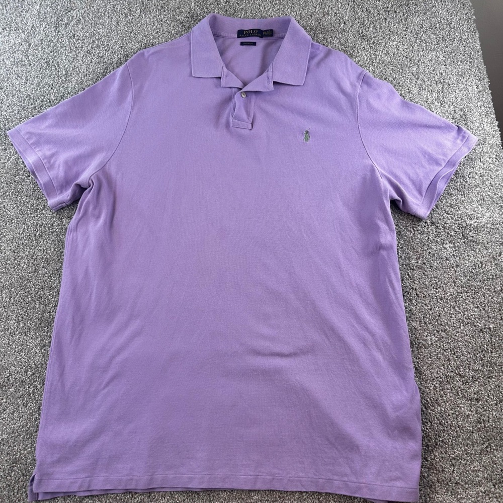 Polo Ralph Lauren Polo Shirt Mens XXL Purple Classic Fit Short Sleeve Cotton - Picture 2 of 8